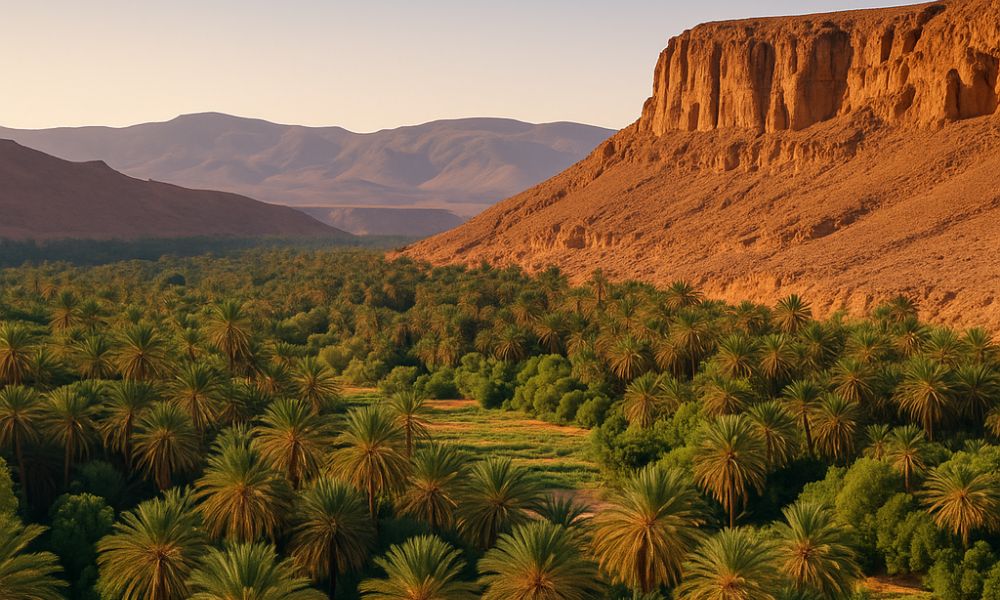Sahara Desert Camp โ 2 Days Marrakech Desert Tour Traditional Berber desert camp illuminated at night under the stars during the 2 Days Marrakech to Merzouga Sahara Tour.