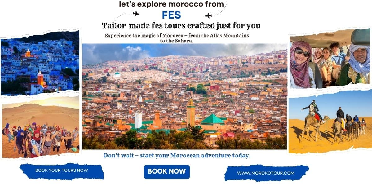Tours from Fes – Explore Morocco with local guides and private trips Fes Medina rooftops at sunset, starting point for authentic tours from Fes and Desert Tours from Fes to Marrakech
